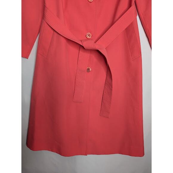 Vintage Twee Retro indiepop vibrant bold Pink Lined Peacoat size 8-10 timeless - Picture 2 of 11